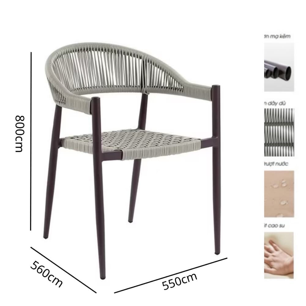 Ghế Cafe Ngoài Trời Khung Sắt – NT25 - ảnh 9