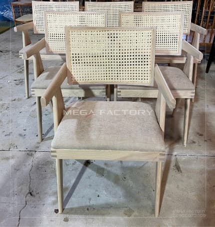Ghế Gỗ Đan Mây Tay Vịn Bọc Nệm - GAG12 - ảnh 3